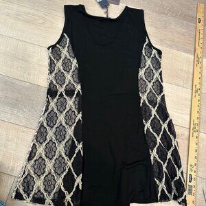 LILY BY FIRMIANA WOMENS XL BLACK TUNIC SHIRT NEW